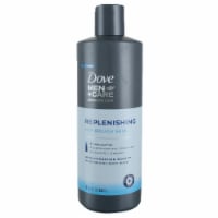 Dove Men+Care Replenishing For Rough Skin Body Wash, Shea Butter, 18 fl oz