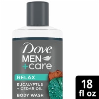 Dove Men+Care Body Wash to Rebuild Skin, Eucalyptus + Cedar Oil w/ Plant-Based Cleanser +Moisturizer Perspective: Main