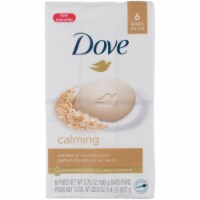 Dove Calmin Moisturizing Beauty Bar Soap, Oatmeal and Rice Milk, 3.75 oz, 6 Ct