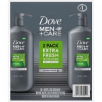Dove Men+Care Body and Face Wash Extra Fresh, 30 Fluid Ounce (Pack of 2)