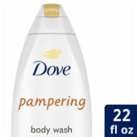 Dove Body Wash for 24hr Lotion-Soft Skin Pamper Shea Butter & Vanilla Moisturizing Skin Cleanser Perspective: Main