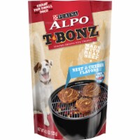 ALPO T-Bonz Beef & Cheese Flavors Burger-Shaped Dog Treats Perspective: Main