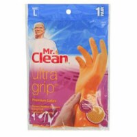 Mr. Clean Ultra-Grip Large Premium Latex Gloves - Orange