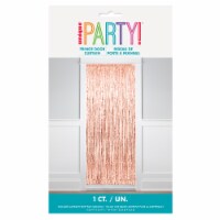 Unique Foil Fringe Door Curtain - Rose Gold Perspective: Main