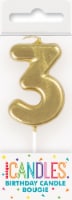 Unique® Candles™ Birthday Candle #3 Perspective: Main