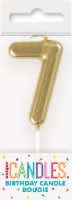 Unique® Candles™ Mini #7 Birthday Candle - Gold Perspective: Main