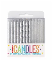 Unique Glitter Silver Spiral Birthday Candle Assortment Perspective: Main