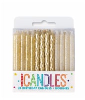 Unique Glitter Gold Spiral Birthday Candle Assortment Perspective: Main