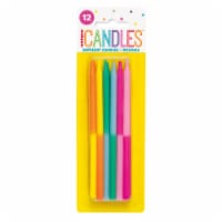 Unique® Birthday Candles Assorted Two Tone Colors 12 ct 5" Perspective: Main