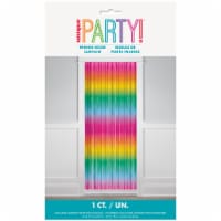 Unique® Foil Fringe Door Curtain Neon Rainbow Perspective: Main