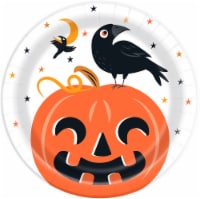 Unique 7" Happy Pumpkin Halloween Plates - Set of 8
