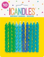 Unique® Candles™ Spiral Birthday Candles - Blue / Green Perspective: Main