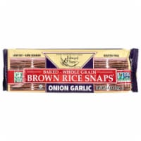 Edward & Sons Baked Whole Grain Brown Rice Snaps® Onion Garlic - 3.5 oz (100 g) Perspective: Main
