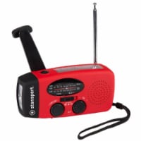 Stansport Handheld Solar/Dynamo Powered Flashlight with Radio - Red/Black Perspective: Main