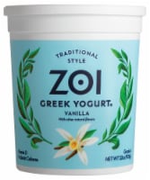 Zoi Vanilla Whole Milk Greek Yogurt Tub