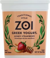 Zoi Honey Strawberry Whole Milk Greek Yogurt Tub