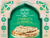 Deep Indian Kitchen Garlic Naan Vegetarian Frozen Indian Bread Perspective: Main
