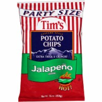 Tim's Cascade Style Hot Jalapeno Seasoned Potato Chips Party Size Perspective: Main