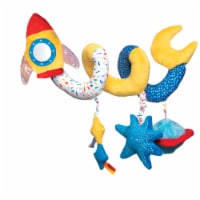 Manhattan Toy Space Themed Rocket Soft Baby Travel Spiral with Baby-safe Mirror