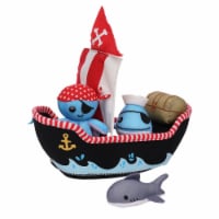 Manhattan Toy Neoprene Pirate Ship 5 Piece Floating Spill n Fill Bath Toy