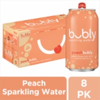 Bubly™ Peach Flavored Sparkling Water Cans Perspective: Main