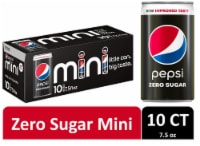 Pepsi Zero Sugar Soda Pop Mini Cans Perspective: Main