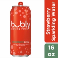 Bubly™ Strawberry Flavored Sparkling Water Can Perspective: Main