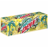 Mountain Dew Baja Flash Pineapple Coconut Soda Cans Perspective: Main