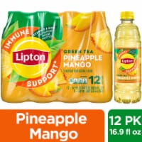 Lipton® Pineapple Mango Green Iced Tea Multipack Bottles Perspective: Main
