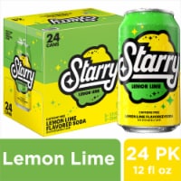 Starry Lemon Lime, Flavored Soda, 12 Fl Oz Cans, 24 Pack