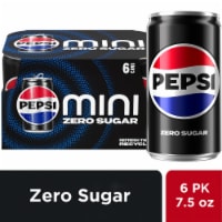 Pepsi Zero Sugar Cola Soda Pop Mini Cans Perspective: Main