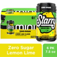 Starry Zero Sugar Mini Soda Lemon Lime 7.5 Fl Oz, 6 Count Perspective: Main