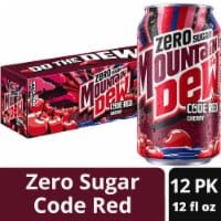 Mountain Dew® Zero Sugar Code Red Soda Cans Perspective: Main