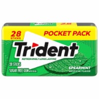 Trident Spearmint Sugar Free Gum Pocket Packs