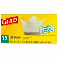 Glad Tall Kitchen Bags, Quick-Tie, 15 Bags