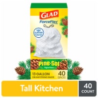 Glad ForceFlex Tall Kitchen Drawstring Trash Bags Pine-Sol Original Scent