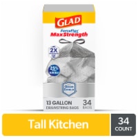 Glad ForceFlex MaxStrength OdorShield Tall Kitchen Drawstring Trash Bags 13 Gallon Perspective: Main