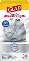 Glad ForceFlex MaxStrength OdorShield Tall Kitchen Drawstring Trash Bags 13 Gallon Perspective: Main