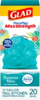 Glad ForceFlex MaxStrength Drawstring Bahama Bliss Scented Tall Kitchen Trash Bags 13 Gallon Perspective: Main