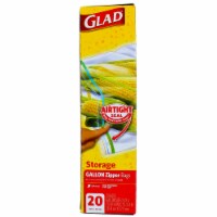 Glad Zipper Food Storage Freezer Bags - Gallon - 20 Count