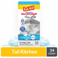 Glad ForceFlex OdorShield Tall Kitchen Drawstring Trash Bags, 40 ct - Kroger