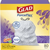 Glad ForceFlex with Febreze Gain Lavender Scent Tall Kitchen Drawstring Trash Bags