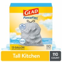 Glad Force Flex Stretchable Strength Rip Protection 30 Gallon Large  Drawstring Trash Bags 25ct