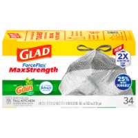 Glad ForceFlex Tall Kitchen Drawstring Trash Bags, 90 ct - Fry's Food Stores