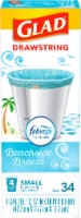 Glad OdorShield Small Drawstring Febreze Beachside Breeze Trash Bags Perspective: Main