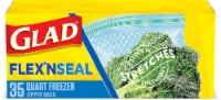 Glad FLEX'N SEAL Freezer Storage Quart Plastic Bags