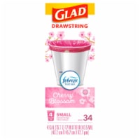 Glad® Cherry Blossom Small Drawstring Trash Bags