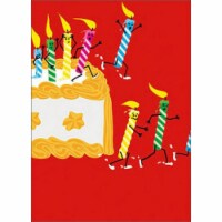 Avanti Running Birthday Candles A-Press Glitter Birthday Card Perspective: Main