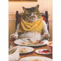 Avanti Fat Cat Asleep At Table Funny / Humorous Thanksgiving Card Perspective: Main