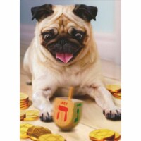Avanti Pug with Dreidel Dog Hanukkah Card Perspective: Main